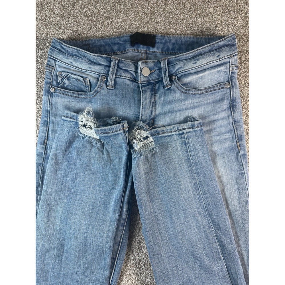 Buckle Black Fit No. 53 Straight Leg Jeans Light Wash Distressed Hem 27x32